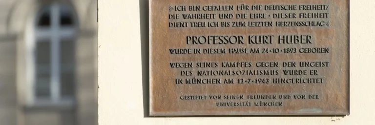 Plakette Kurt Huber Plakette Kurt Huber