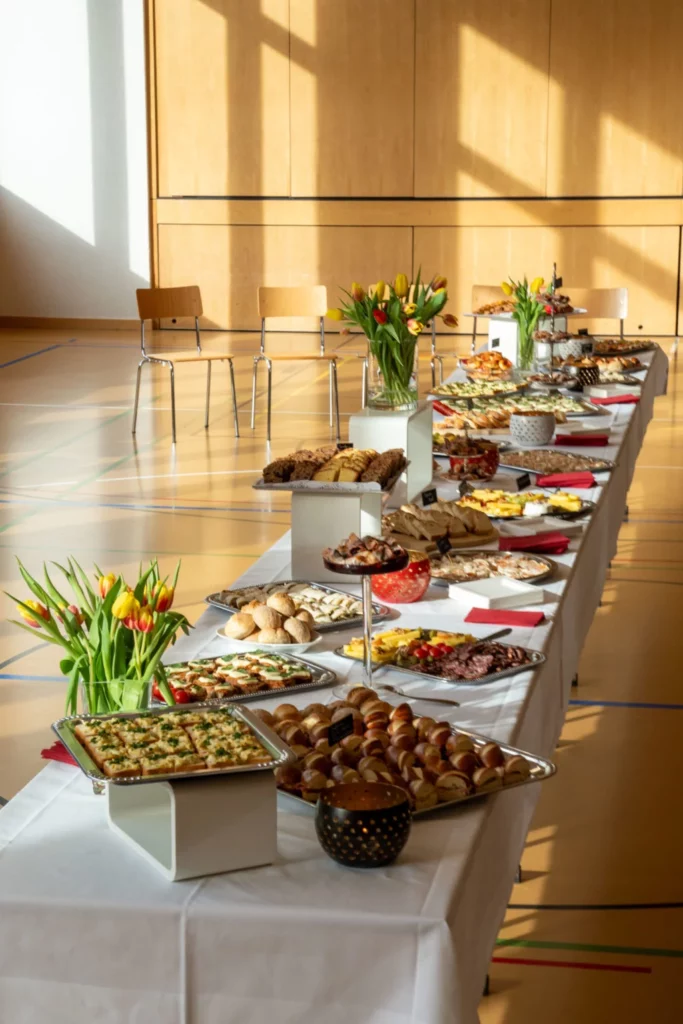 Tisch mit vielen Häppchen