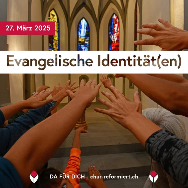 Am «Reguladonnschtig» fragen wir uns: Was  ist eigentlich «evangelisch» Denken und Handeln und wie kann es sich auch unterscheiden? 

Am 27. März mit verschiedenen Persönlichkeiten aus Politik, Kultur und Kirche – u.a. mit Stadtpräsident Hans-Martin Meuli – über das Engagement im kirchlichen und sozialen Bereich.

«Evangelische Identität(en)»: 
Warum engagiere ich mich in der Kirche?
Do, 27. März 2025, 19 Uhr
Regulakirche

Mehr dazu: https://chur-reformiert.ch/events/1142458125/
